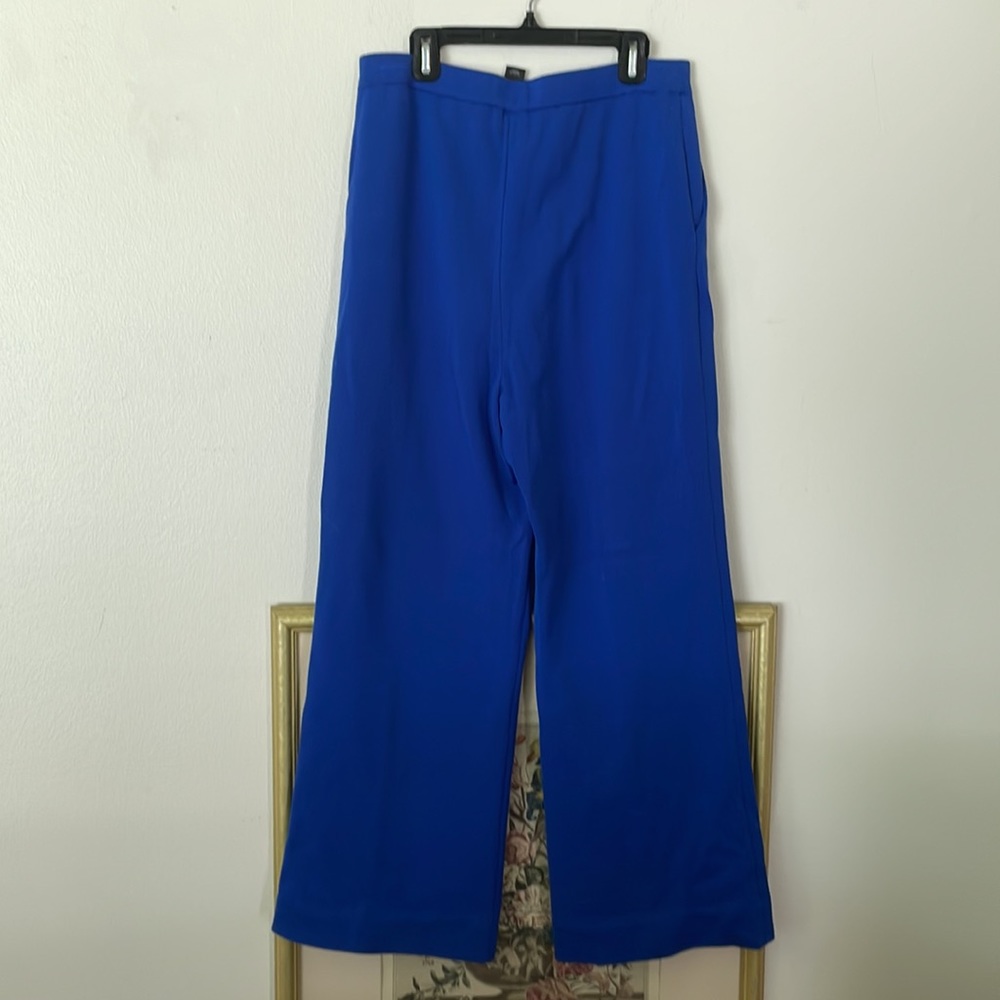 St John Cobalt blue wideleg knit pants stretchy waistband cobalt blue - Picture 3 of 4
